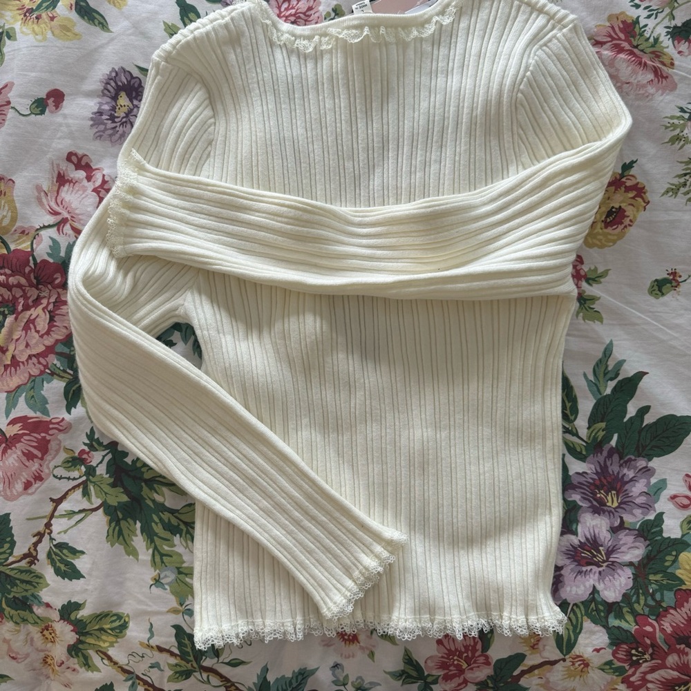 NWT For Love and Lemons Button Up Light Sweater - Picture 5 of 8
